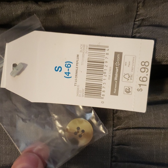 NWT Time and Tru Peplum Crinkle Ruffle Blouse, Size Small - Picture 8 of 8